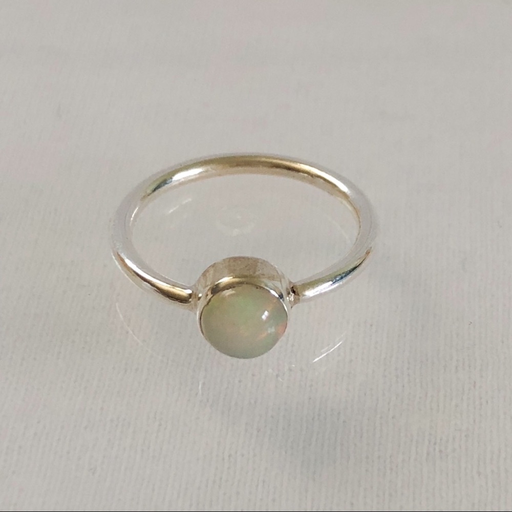 Natural Ethiopian Opal Silver Ring